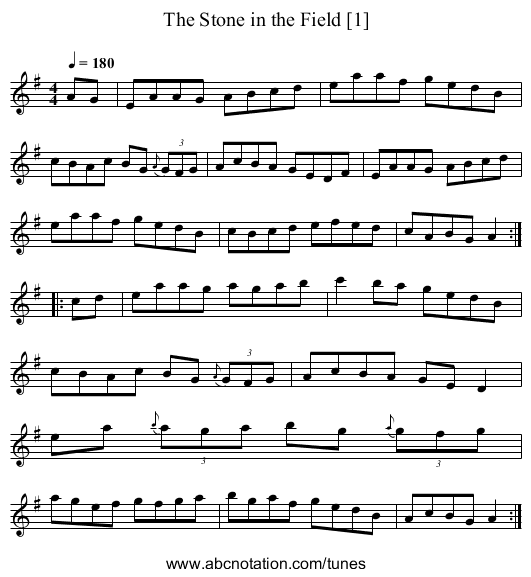 Stone in the Field [1], The - staff notation