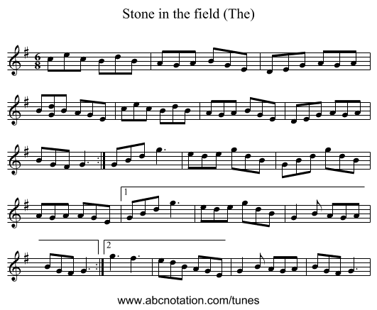 Stone in the field (The) - staff notation