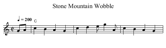 Stone Mountain Wobble - staff notation