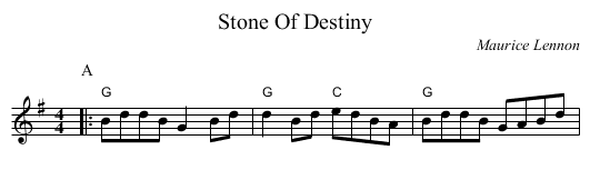 Stone Of Destiny - staff notation