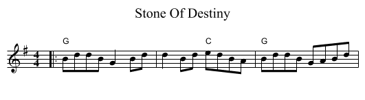 Stone Of Destiny - staff notation