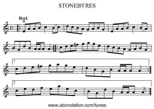 STONEBYRES - staff notation