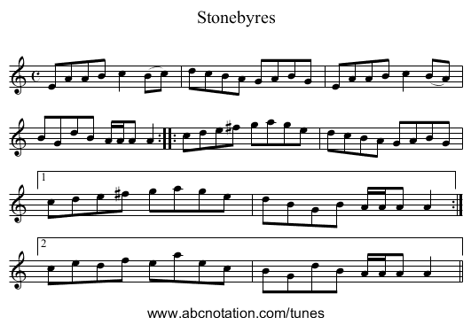 Stonebyres - staff notation