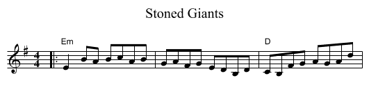 Stoned Giants - staff notation