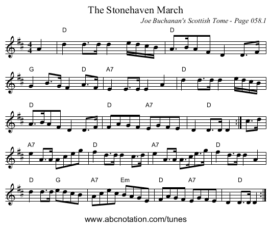 Stonehaven March, The - staff notation