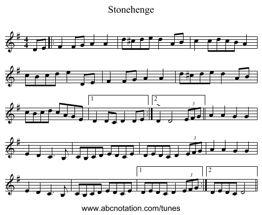Stonehenge - staff notation
