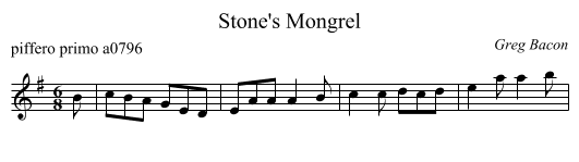 Stone's Mongrel - staff notation