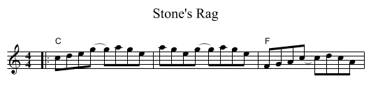 Stone's Rag - staff notation