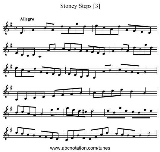Stoney Steps [3] - staff notation
