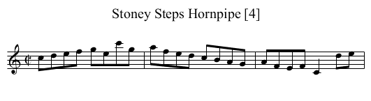 Stoney Steps Hornpipe [4] - staff notation