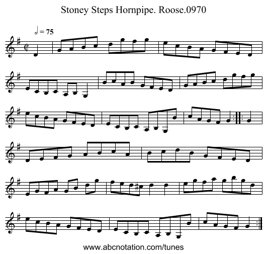 Stoney Steps Hornpipe. Roose.0970 - staff notation
