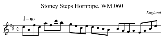 Stoney Steps Hornpipe. WM.060 - staff notation