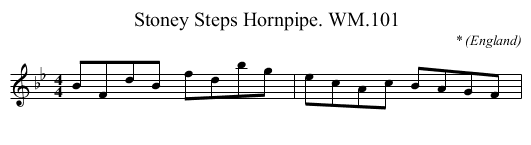 Stoney Steps Hornpipe. WM.101 - staff notation