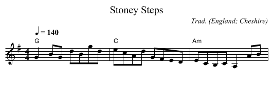 Stoney Steps - staff notation