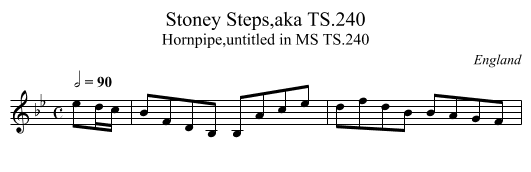 Stoney Steps,aka TS.240 - staff notation