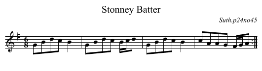 Stonney Batter - staff notation