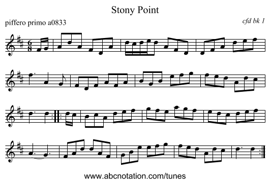 Stony Point - staff notation