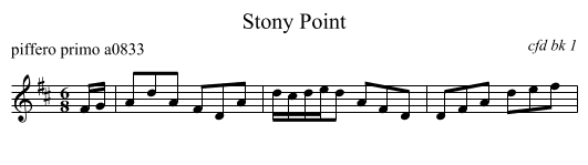 Stony Point - staff notation