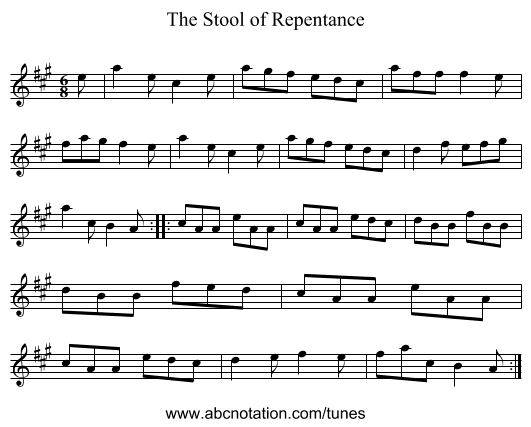 Stool of Repentance, The - staff notation