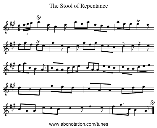 Stool of Repentance, The - staff notation