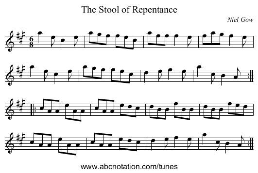 Stool of Repentance, The - staff notation
