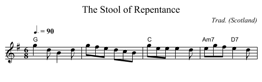 Stool of Repentance, The - staff notation