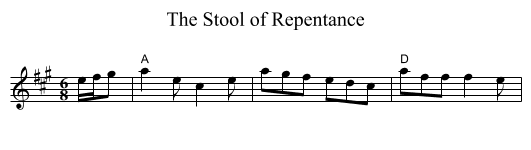 Stool of Repentance, The - staff notation