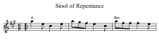 Stool of Repentance - staff notation