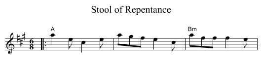 Stool of Repentance - staff notation