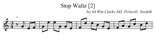 Stop Waltz [2] - staff notation