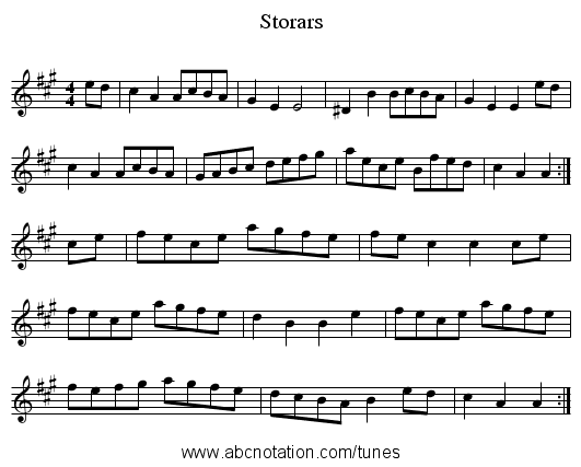Storars - staff notation