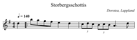 Storbergsschottis - staff notation
