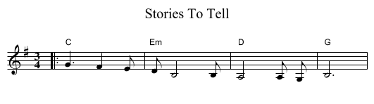 Stories To Tell - staff notation