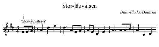 Stor-lâuvalsen - staff notation