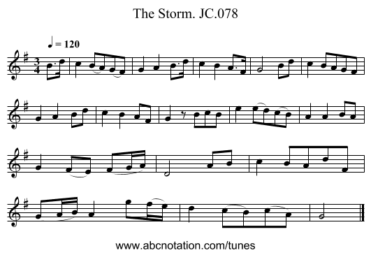 Storm. JC.078, The - staff notation