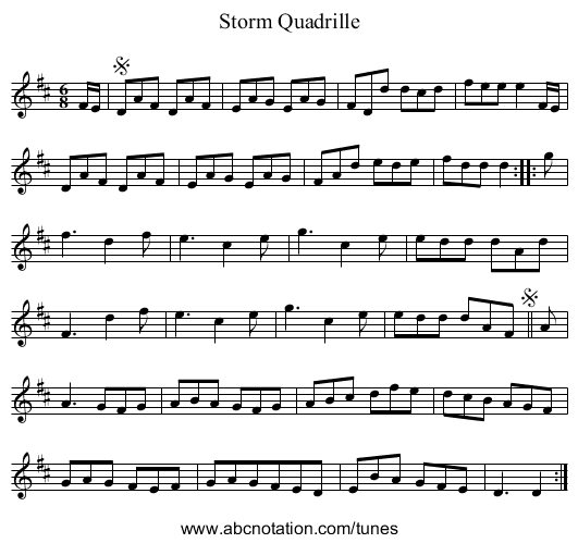 Storm Quadrille - staff notation