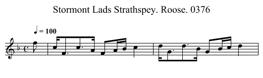 Stormont Lads Strathspey. Roose. 0376 - staff notation