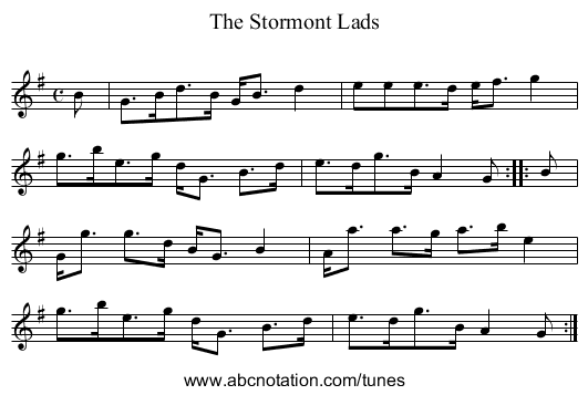 Stormont Lads, The - staff notation