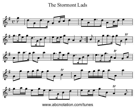 Stormont Lads, The - staff notation