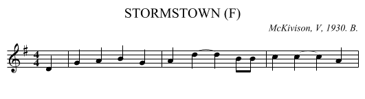 STORMSTOWN (F) - staff notation