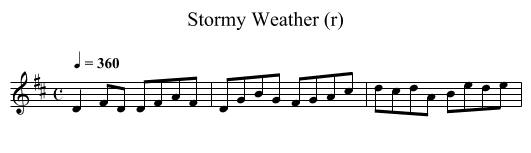 Stormy Weather (r) - staff notation