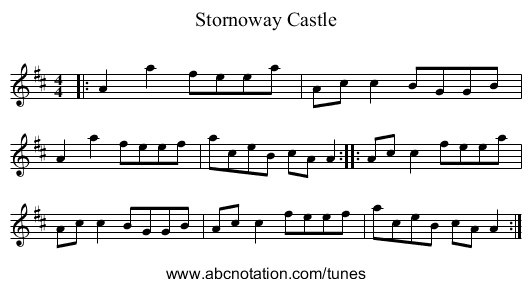 Stornoway Castle - staff notation
