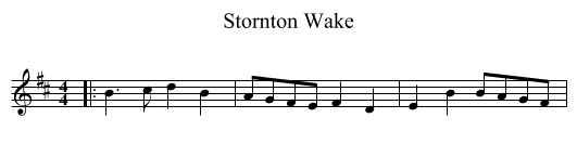 Stornton Wake - staff notation