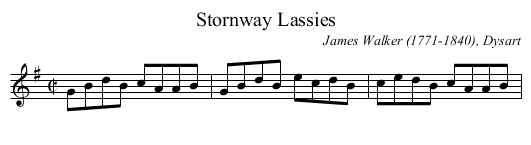 Stornway Lassies - staff notation