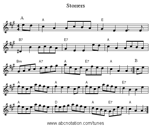 Storrers - staff notation