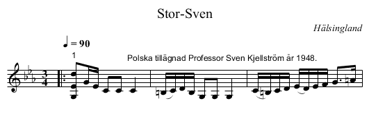 Stor-Sven - staff notation