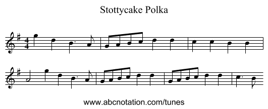 Stottycake Polka - staff notation