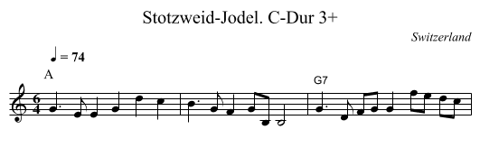 Stotzweid-Jodel. C-Dur 3+ - staff notation