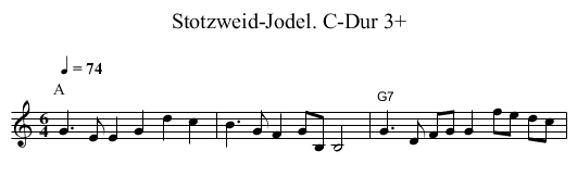 Stotzweid-Jodel. C-Dur 3+ - staff notation