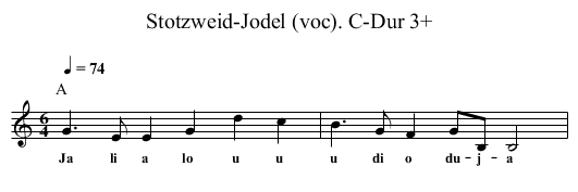 Stotzweid-Jodel (voc). C-Dur 3+ - staff notation